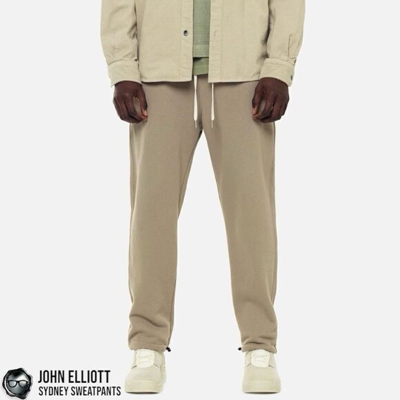 JOHN ELLIOTT SYDNEY JOGGER SWEATPANTS IN SHARK BEIGE MEN’S MEDIUM LUXURY PANTS - Picture 4 of 14